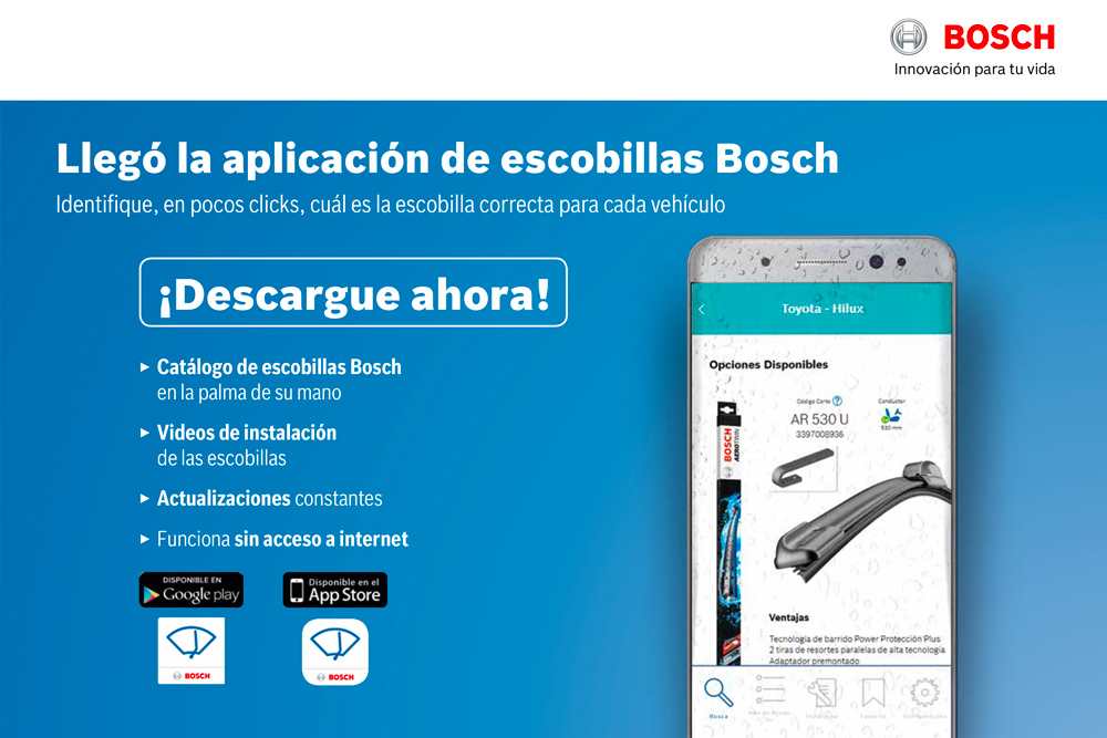 Bosch y la app de escobillas limpiaparabrisas 